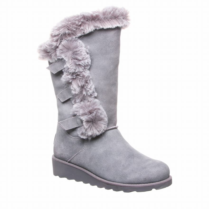 Bearpaw Genevieve Short Boots UK - Women's Boots Grey ||GRSQEO-056||